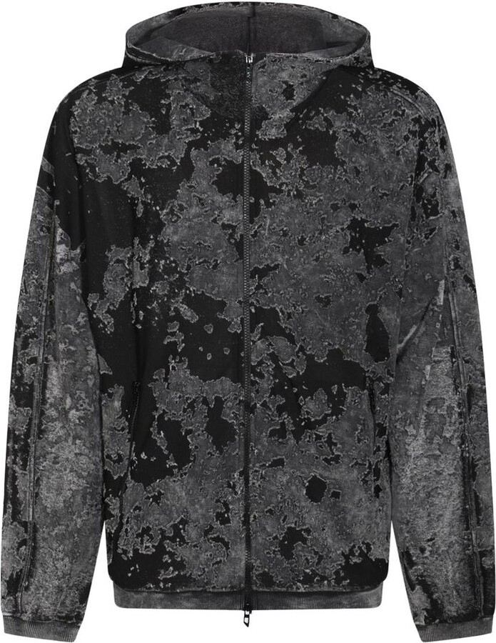 ★VIP★DIESEL★S-Irta hoodie in cotton with a worn effect S-IRTA Burnout hoodie with camo effect｜ブラック｜メンズ｜DIESEL