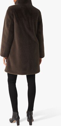 Hobbs London Petite Maddox Faux Fur Coat, Charcoal Grey - ShopStyle