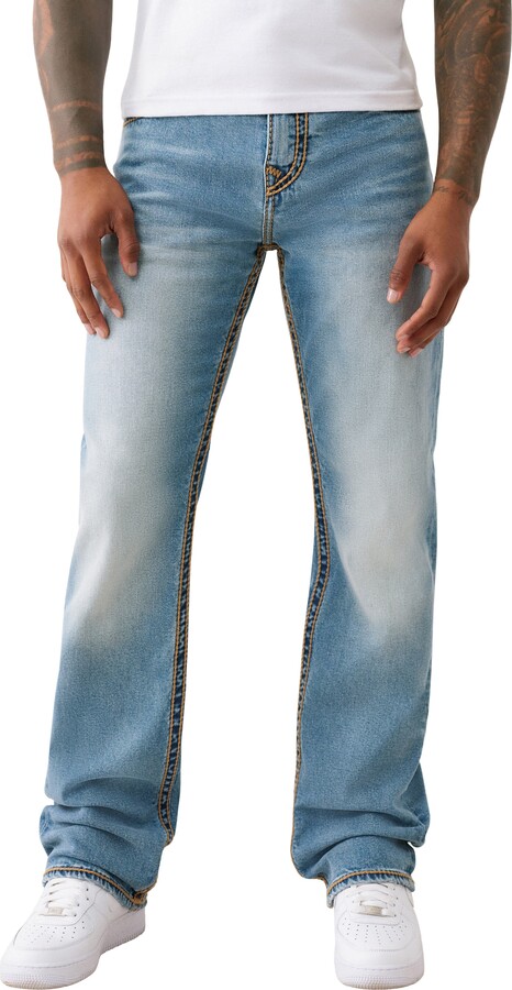 True Religion Ricky Rope Stitch Flap Straight Leg Jeans