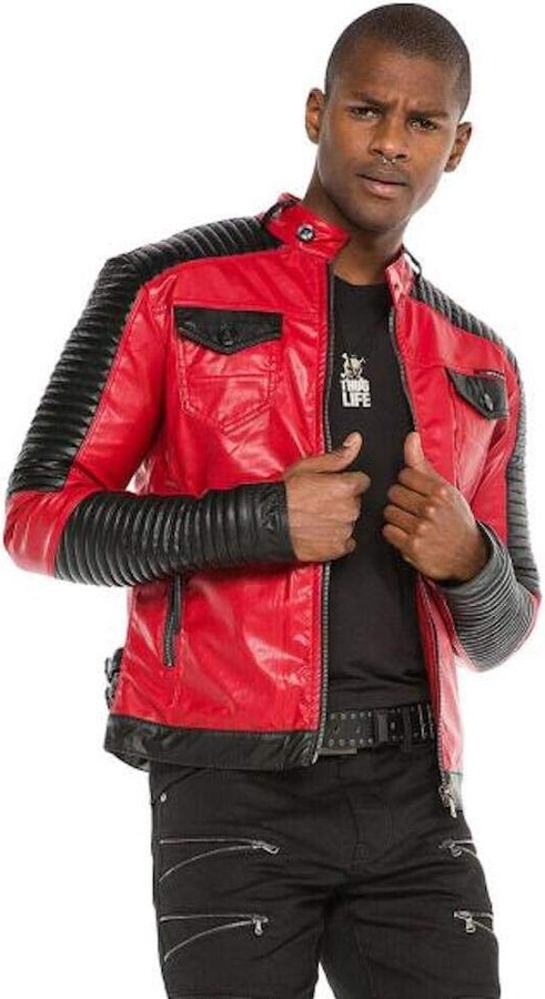 red biker jacket mens