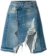 Thumbnail for your product : R 13 asymmetric slit denim skirt
