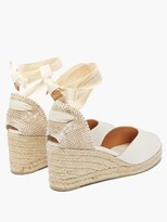 Thumbnail for your product : Castaner Carina 60 Satin And Jute Espadrille Wedges - White