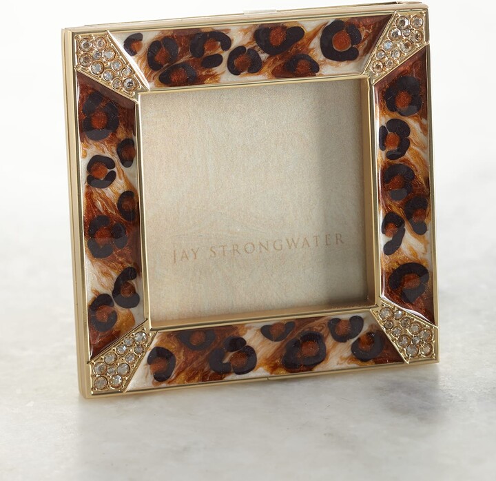 Jay Strongwater Leland Leopard Spotted Pave Frame, 2"