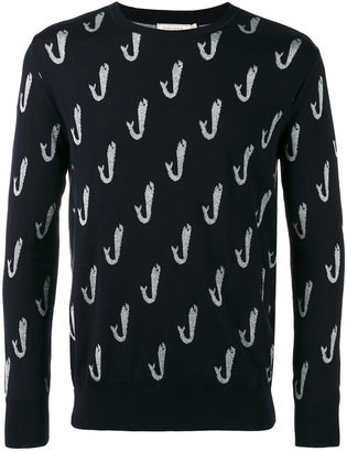 MAISON KITSUNÉ whale print sweater - men - Polyester/Viscose/Wool - M