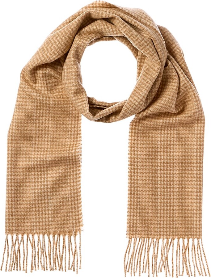 Amicale Cashmere Houndstooth Cashmere Scarf
