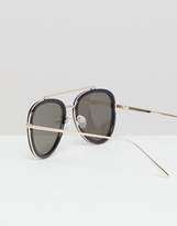 Thumbnail for your product : ASOS Design DESIGN aviator sunglasses in black with smoke flash