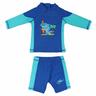 Aepotumn Boys Swimming Costume Swimwear Swimsuit Kids Rash Guard Suit Short Sleeves UPF Protection 