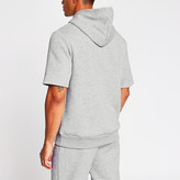 Thumbnail for your product : River Island Prolific grey slim fit short sleeve hoodie