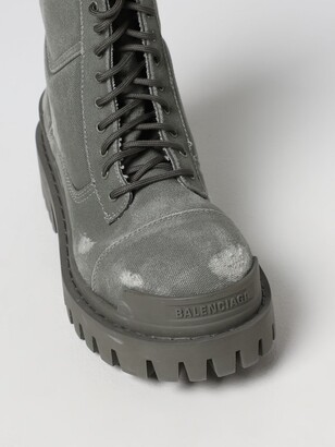 Balenciaga Strike used canvas ankle boots - ShopStyle