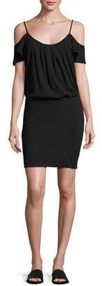 Soft Joie Tahlia Cold-Shoulder Jersey Mini Dress, Black