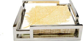 Classic Touch Square Mirror Napkin Holder with Layered Loop Design