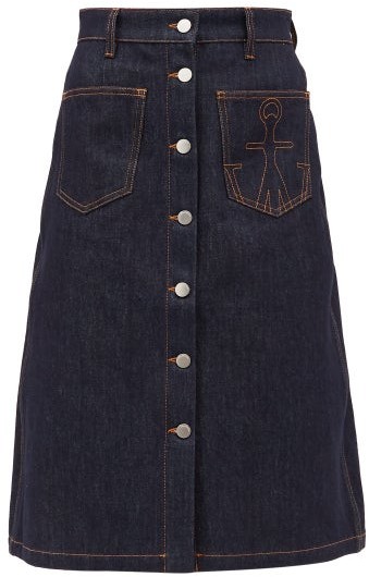 dark denim a line skirt