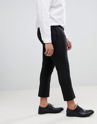ASOS DESIGN Plus super skinny cropped smart trousers in black