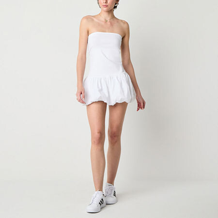 Arizona Bubble Hem Womens Sleeveless Juniors Fit + Flare Dress