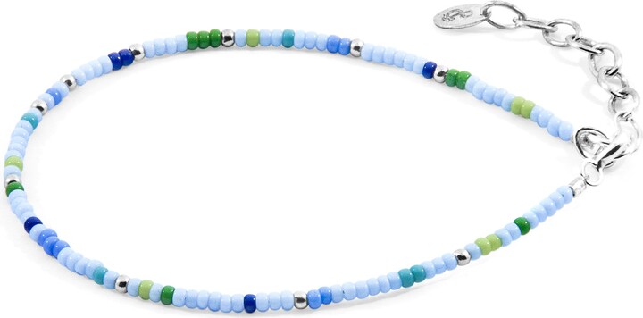 Anchor & Crew Blue / Silver / Green Blue - Green Ellie Silver & Miyoko Glass Bracelet