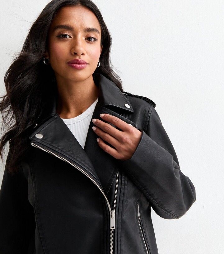 Petite Leather Biker Jacket ShopStyle UK