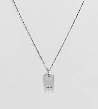 Serge Denimes Dogtag Necklace In Solid Silver