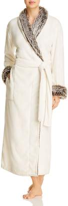 Natori Long Robe with Faux Fur