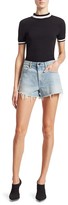 Thumbnail for your product : alexanderwang.t Bite High-Rise Frayed Denim Shorts