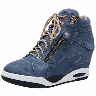 leather wedge trainers uk