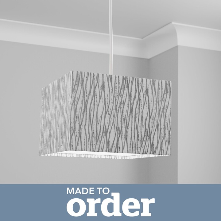 Dunelm Made to Order 30cm Square Lamp Shade Silver and White ShopStyle