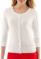 Thumbnail for your product : JCPenney jcp Long-Sleeve Button-Front Cardigan - Petite
