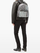 Thumbnail for your product : Amiri Bandana-print Whipstitched Cotton-canvas Backpack - Black White