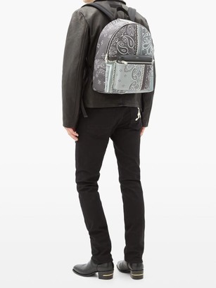 Amiri Bandana-print Whipstitched Cotton-canvas Backpack - Black White