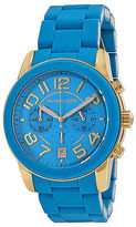 Thumbnail for your product : Michael Kors Mercer Chronograph Turquoise Dial Turquoise Silicone Watch MK5891