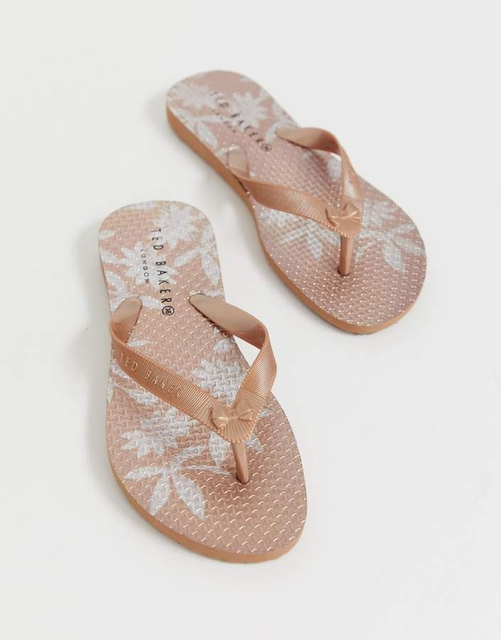 rose gold flip flop sandals