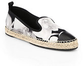 Thumbnail for your product : Fendi Junia Orchid Print Satin Espadrille Flats