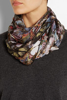 Thumbnail for your product : Valentino Printed silk-chiffon scarf
