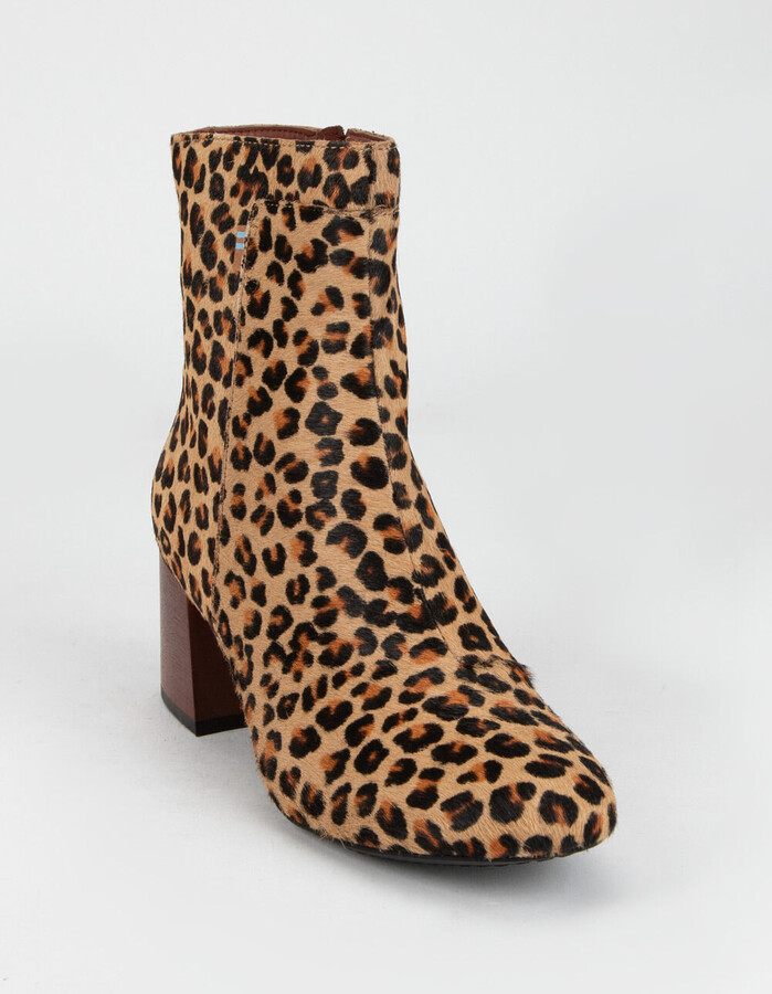 toms leopard print booties