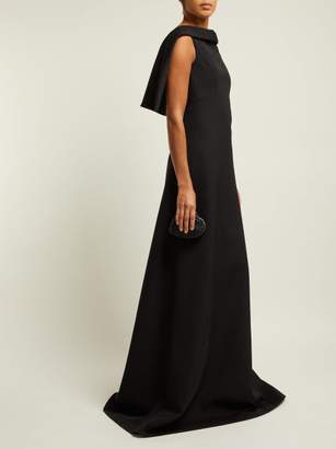 Givenchy Open Back Wool Crepe Gown - Womens - Black