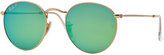Thumbnail for your product : Ray-Ban Polarized Round Metal-Frame Sunglasses with Green Mirror Lens