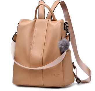 YOUNNE Women Backpack Purses PU Leather Anti-theft Rucksack Waterproof Daypack Casual Shoulder Satchel Bag 