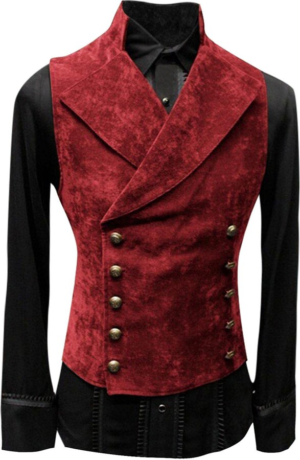 FNKDOR Men's Steampunk Vintage Tailcoat Jacket Gothic Victorian Frock