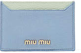 Miu Miu - Two-tone Textured-leather Cardholder - Light blue