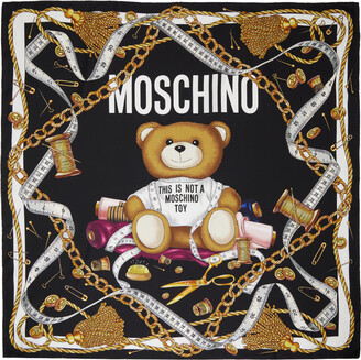 Moschino Black Sartorial Teddy Bear Scarf - ShopStyle Scarves & Wraps