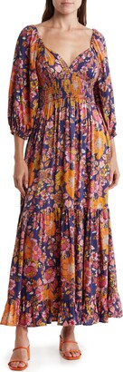 Angie Long Sleeve Floral Maxi Dress