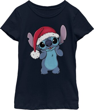 Disney Girl's Lilo & Stitch Santa Surprise Child T-Shirt