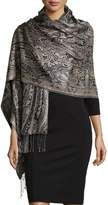 Thumbnail for your product : Sabira Paisley Jacquard Weave Silk Shawl, Black/White