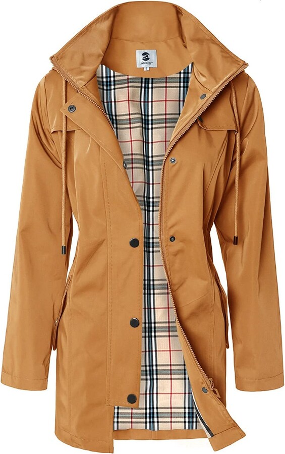 Saphirose Poncho Women's Long Hooded Rain Jacket Outdoor Raincoat