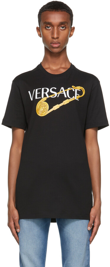 Versace Black Safety Pin T-Shirt - ShopStyle