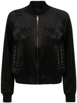Silk satin bomber jacket w/ laces 