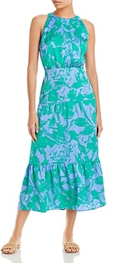 Sam Edelman Summer Abstract Floral Print Midi Dress