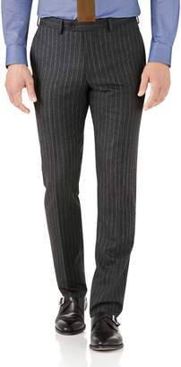 Charles Tyrwhitt Charcoal Stripe Slim Fit Flannel Business Suit Wool Pants Size W38 L38