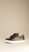 Thumbnail for your product : Burberry House Check Suede Trim Trainers