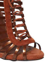 Thumbnail for your product : Le Silla 110mm Suede & Metallic Leather Sandals