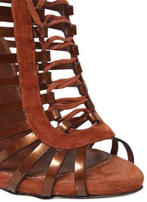 Le Silla 110mm Suede & Metallic Leather Sandals
